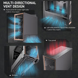 Antec Flux Pro, 6 ventiladores PWM incluidos, panel frontal de alto...