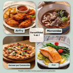 Panasonic HomeChef - Combo de freidora de aire para microondas 4 en 1, ahorro de tiempo, 20 presets + recetas vinculadas a la aplicación, inversor de 1000 W, 1.2 pies cúbicos