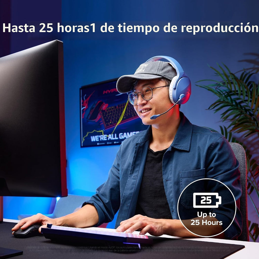 HyperX Cloud Jet - Auriculares inalámbricos duales para juegos, dongle de 2.4 GHz, Bluetooth 5.3, PC, PS5, móvil, USB-A - Negro