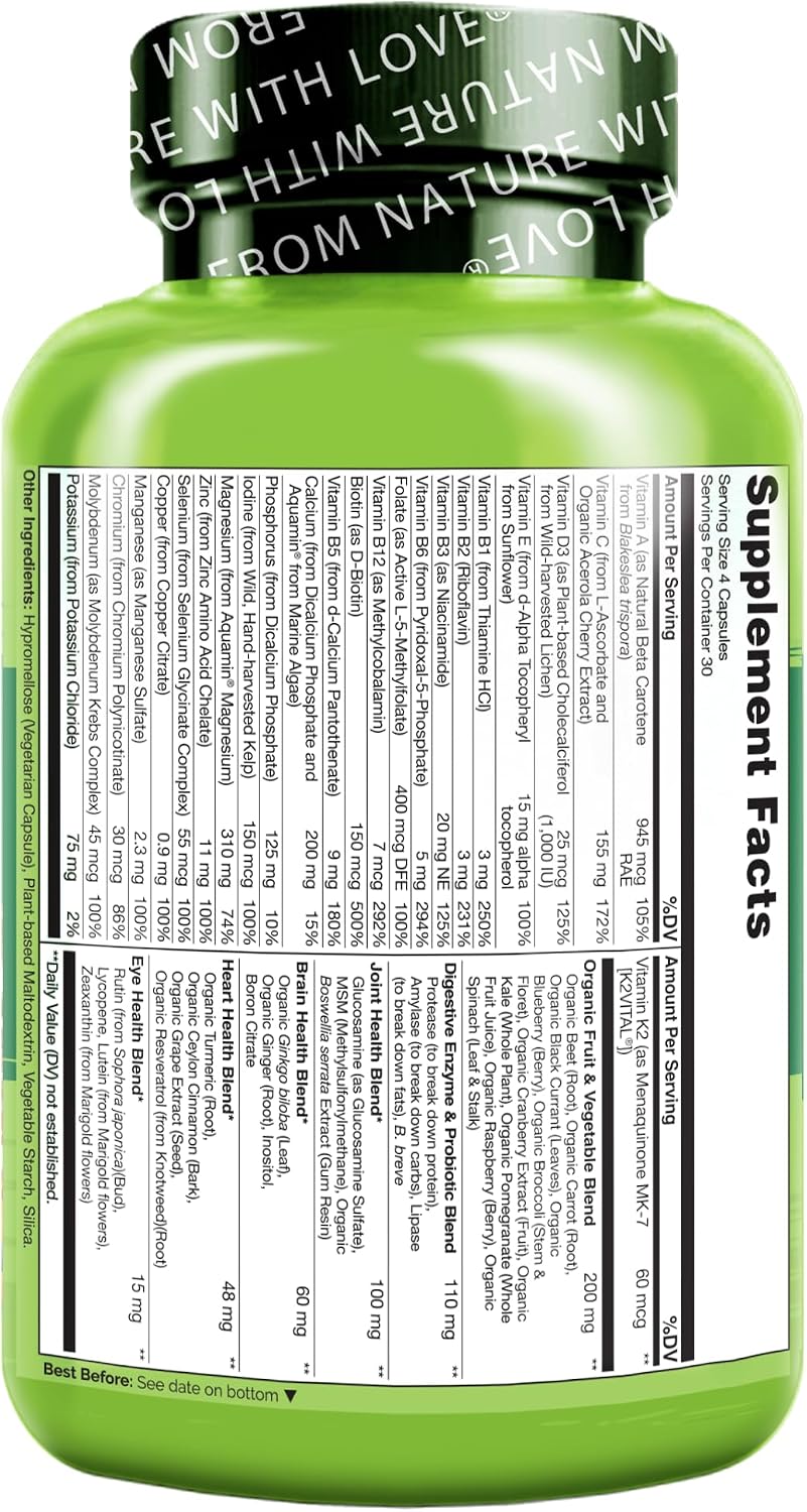 NATURELO Multivitamínico de alimentos integrales para mujeres mayor...