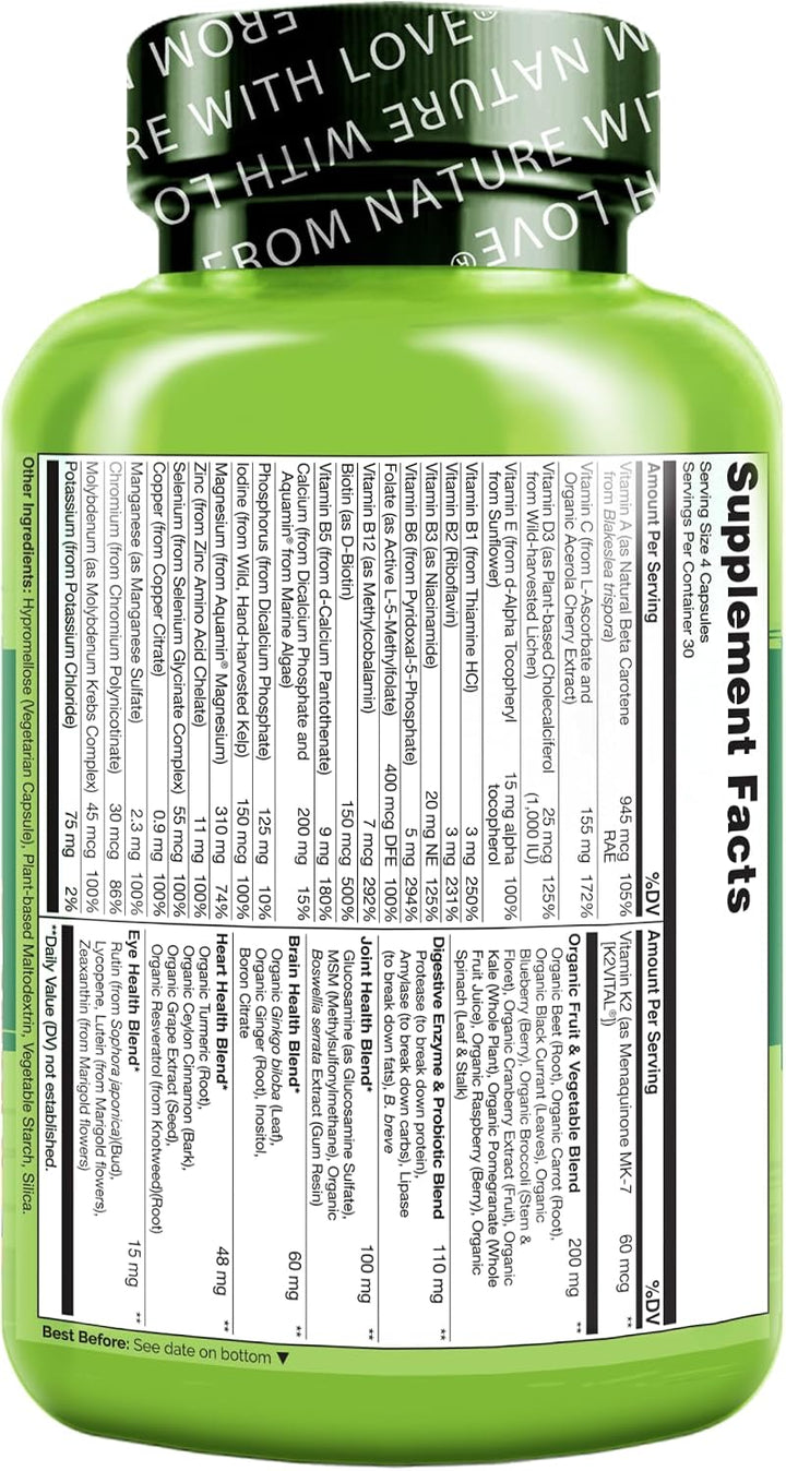 NATURELO Multivitamínico de alimentos integrales para mujeres mayor...