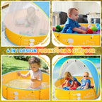 Peradix - Tienda de campaña de playa, piscina infantil para niños y mascotas con toldo de sombra UV