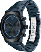 Movado Bold Fusion Reloj para Hombres - Movimiento Cuarzo Suizo Cronógrafo, Brazalete de Acero Inoxidable con Eslabones - Resistencia al Agua 5 ATM - Reloj de Lujo de Moda para Él - 44mm