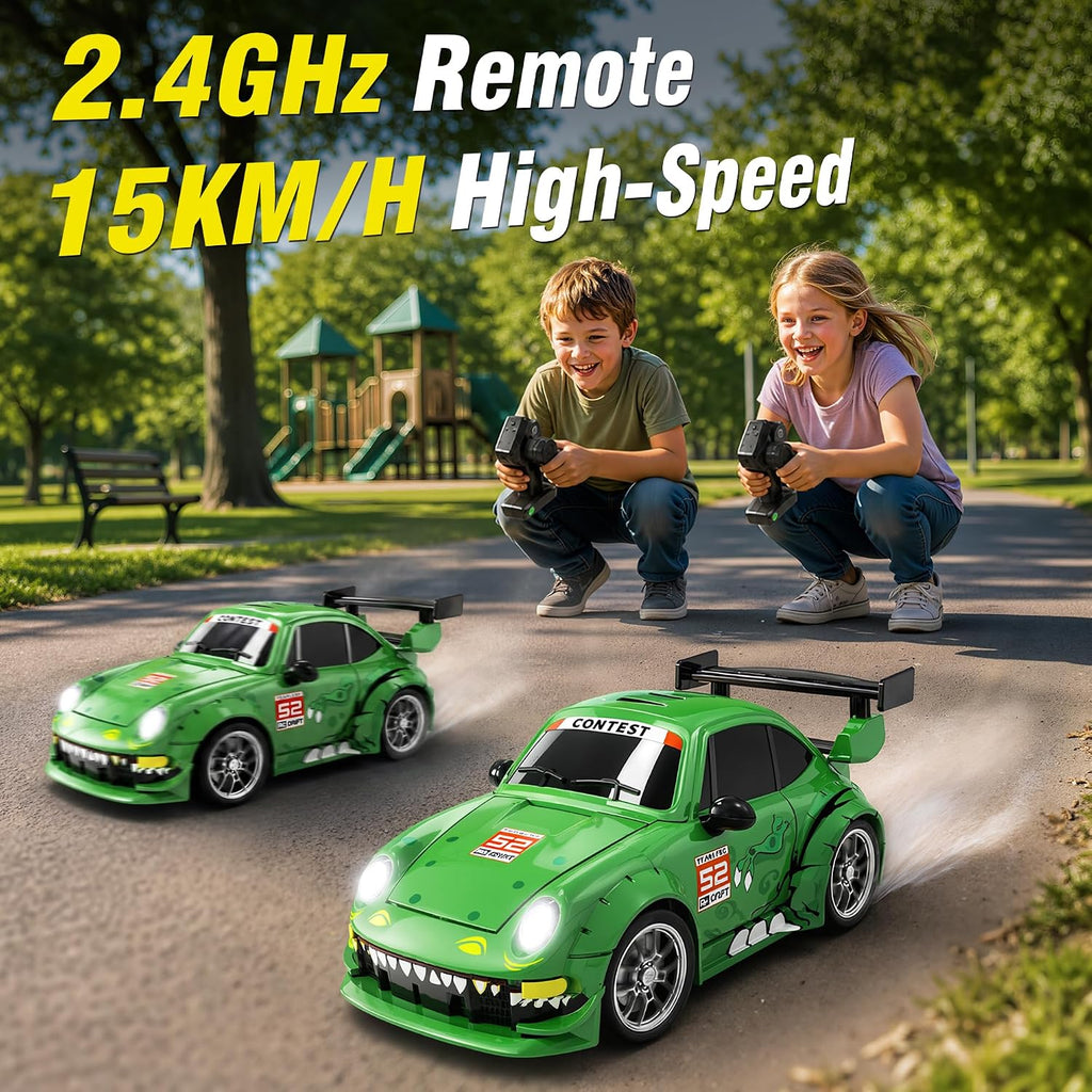 1:24 RC Drift Car 4WD Coche de carreras de alta velocidad con luces LED y 2
