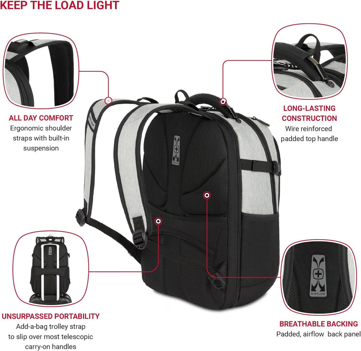 SwissGear Travel Tech Pro - Mochila para laptop de hasta 16 pulgada...