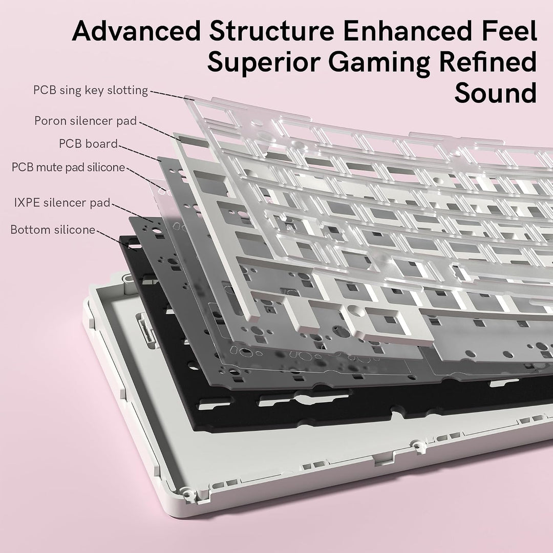 FL ESPORTS NX87 Teclado mecánico inalámbrico de grado militar - Dur...