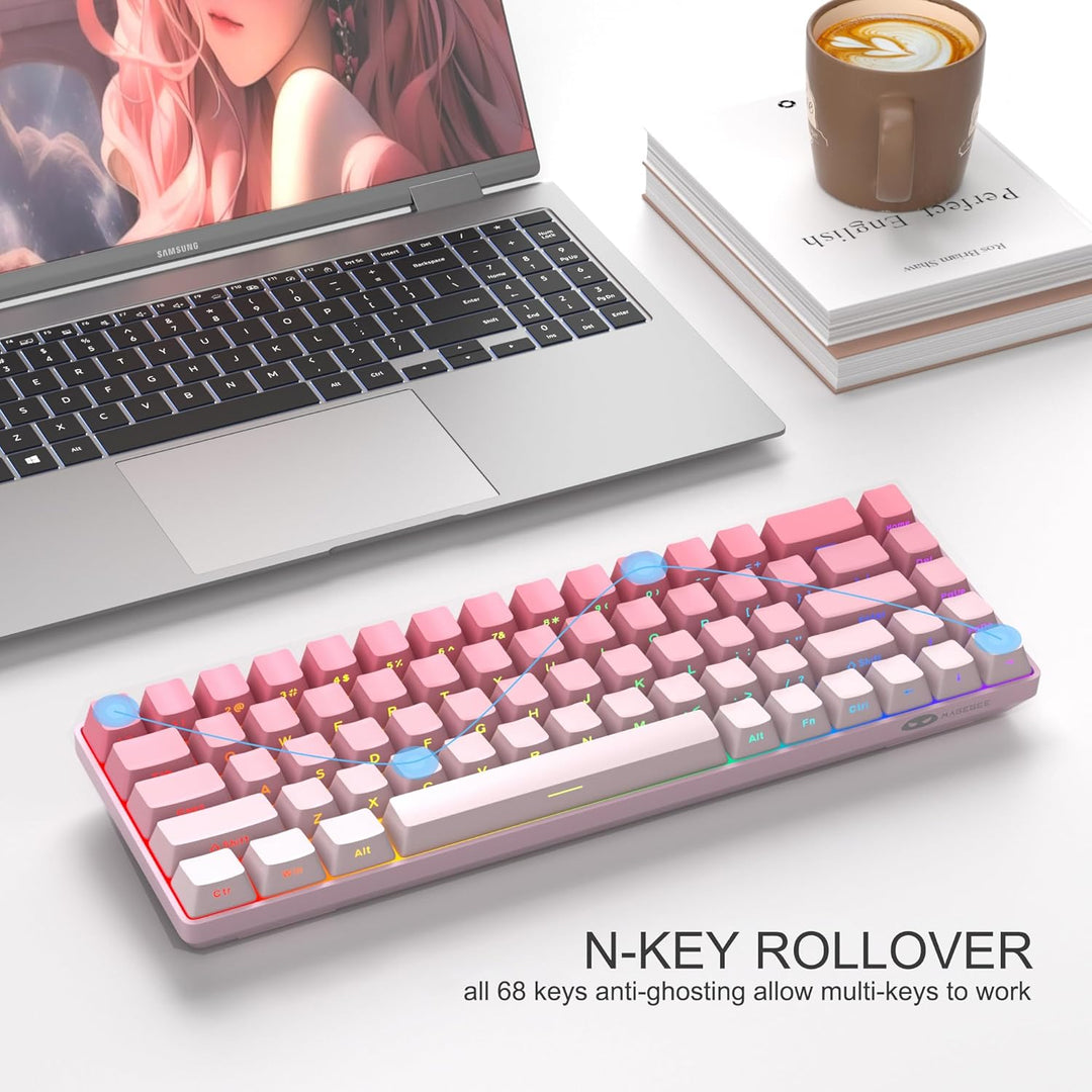 MageGee Teclado portátil 60% mecánico para juegos, retroiluminado R...