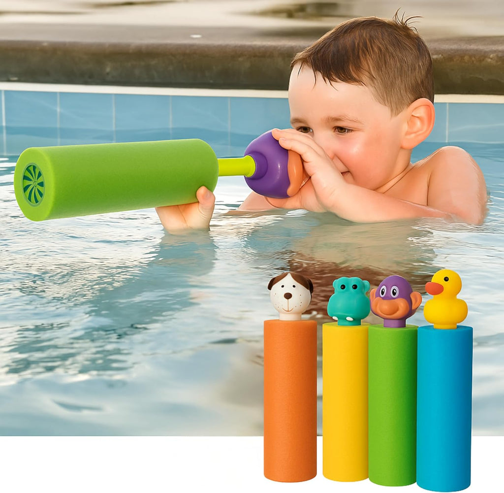 Water Blaster | Pistola de agua para niños, chorros de agua para niños, pistolas de piscina, pistola de chorro, paquete de 8 artículos esenciales de playa, juguetes de playa, chorro de piscina, juegos de verano