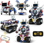 STEM Robot Kit de construcción para niños de 6 a 16 años | 603 piezas 5 en 1 | 4 modos de control | Aplicación y control remoto | Juguete robot de codificación recargable | Regalo educativo de ingeniería para niños y niñas