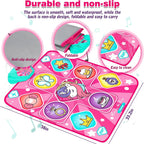 Alfombrilla de baile de unicornio para niñas, almohadilla de música LED