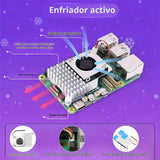Kit Básico SANOOV para Raspberry Pi 5 4GB RAM con Enfriador Activo,...