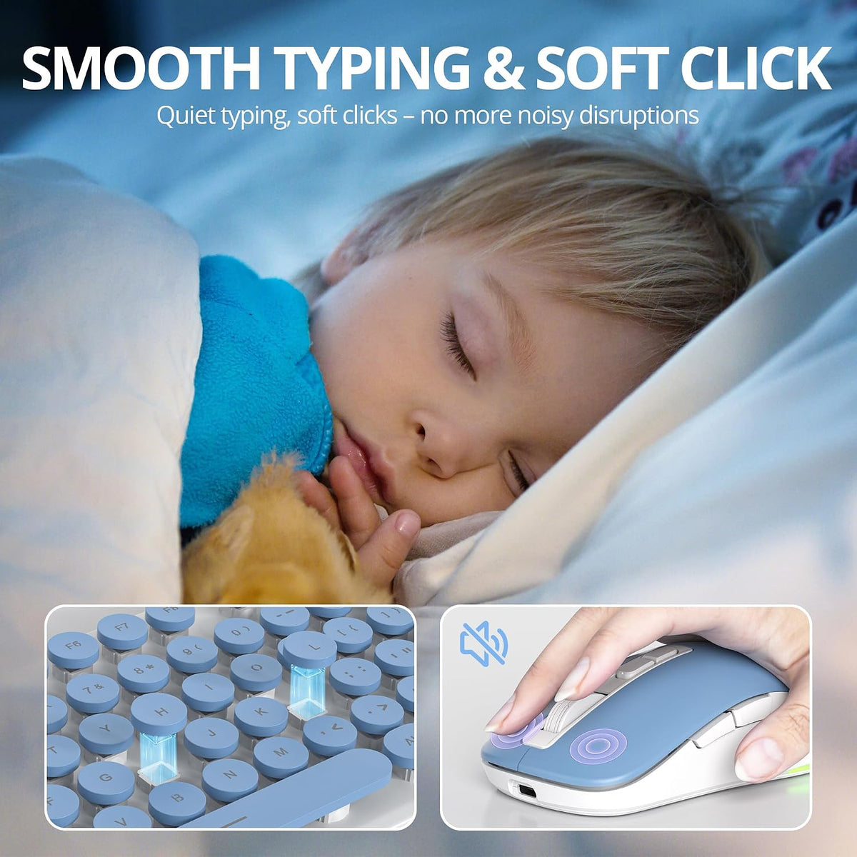 Vumilstek Teclado y mouse inalámbricos retroiluminados, máquina de...