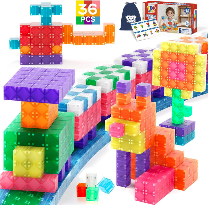 TOY Life - Bloques magnéticos primarios, juego STEM de 80 piezas, e...