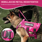 Arnés de chaleco para perro de servicio para perro mediano, chaleco táctico de trabajo MOLLE con 10 parches para mascotas, arnés resistente sin tirones de servicio pesado para entrenamiento y