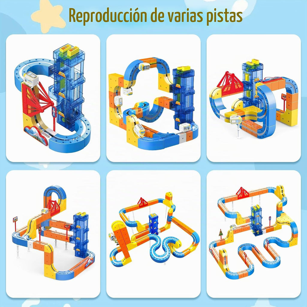 Juego de tren eléctrico de 185 piezas con elevador automático, juego de tren magnético 3D que desafía la gravedad para niños, juguetes de tren de construcción, juguete de pista de tren STEM