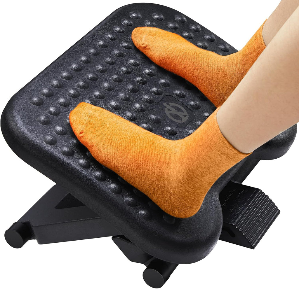 Lámpara ErGear Reposapiés para debajo del escritorio, reposapiés ajustable con 3 configuraciones de altura y ángulo de 30 grados, reposapiés de escritorio ergonómico con textura de masaje, reposapiés y