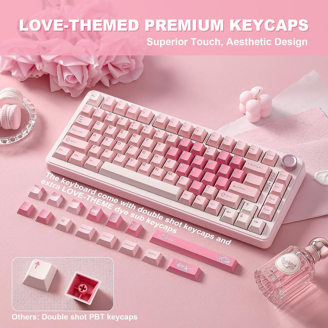 YUNZII B75 PRO Teclado mecánico inalámbrico, diseño 75% con perilla...
