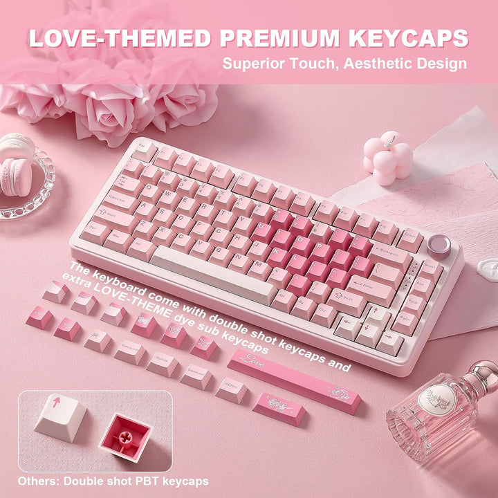 YUNZII B75 PRO Teclado mecánico inalámbrico, diseño 75% con perilla...