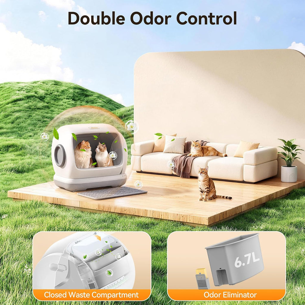 Meowant Caja de arena automática de gran espacio para varios gatos