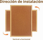 Tablón de anuncios de corcho, 24 x 36 pulgadas con marco de acabado de madera de roble, para pared, oficina, hogar y escuela