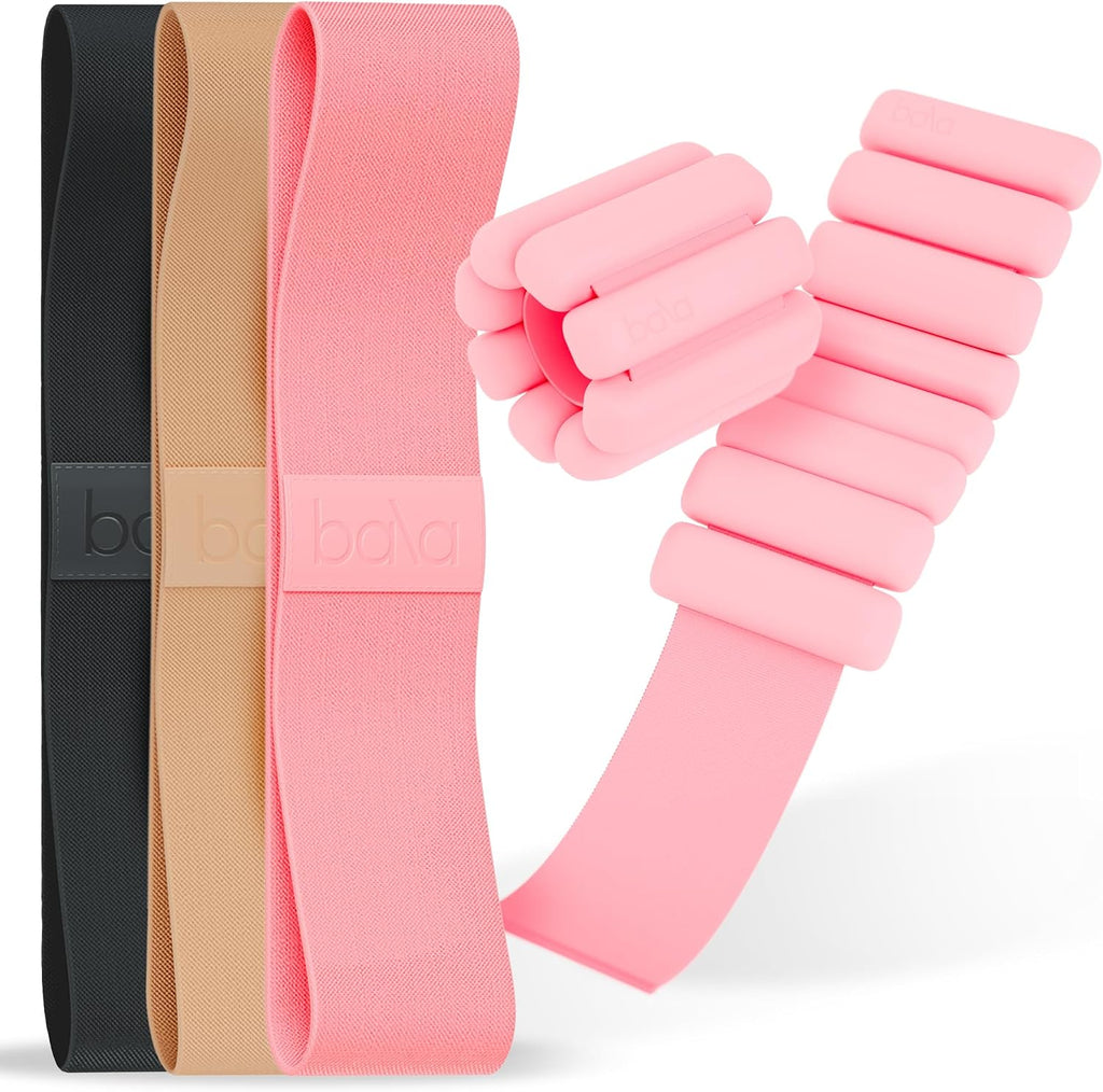 Bangles - Pesas de muñeca y tobillo de 2 libras, par y bandas de resistencia, paquete de 3, multicolor, bandas de fitness y pesas portátiles para entrenamiento de fuerza y tonificación