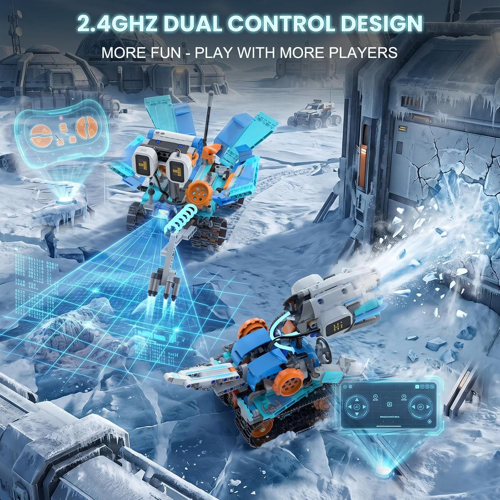 Kits de construcción de robots STEM 5 en 1 para niños de 6 a 12 años, aplicación y RC STEM dinosaurio robot juguetes de construcción para edades de 8 a 13 años, 886 piezas