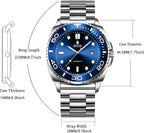 Nuevo reloj mecánico totalmente automático para hombre, calendario de acero inoxidable, bisel giratorio de moda, moda, luz nocturna, impermeable, A8-2