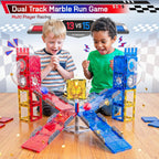 73 piezas de azulejos magnéticos Marble Run para niños, pista de carreras de