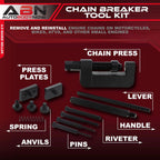 ABN Kit de herramientas para romper cadenas con estuche de almacenamiento, herramienta de extracción de remaches y eslabones de cadena de rodillos para cadenas de 35 a 630 motocicletas, bicicletas,