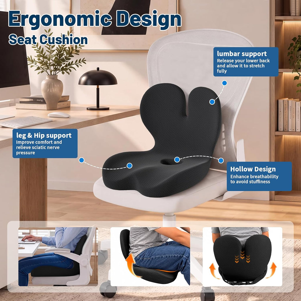 Cojín de asiento con cojín de apoyo lumbar Cojín ergonómico para la