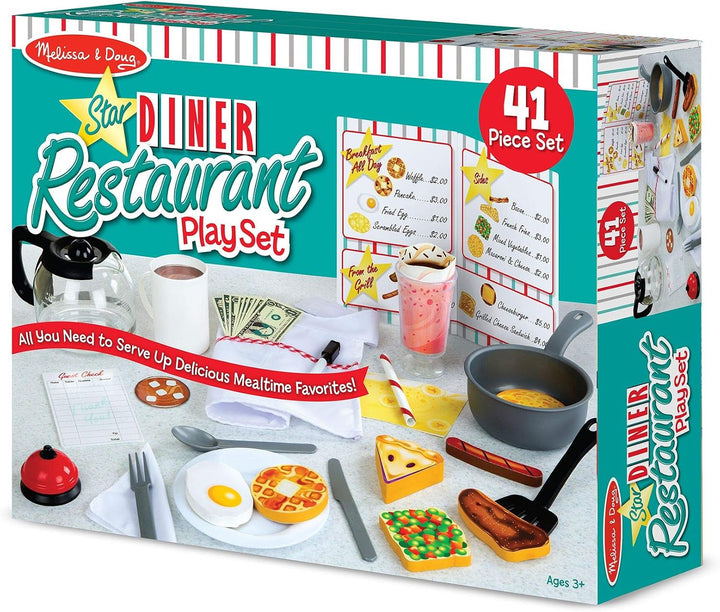 Melissa &amp; Doug \u2013 Juego de casa Star Diner Restaurante (41...