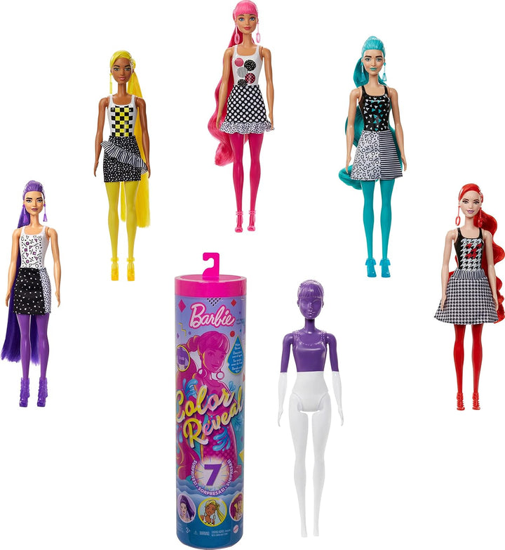 Barbie Muñeca y accesorios de revelación de color, serie de bloques...