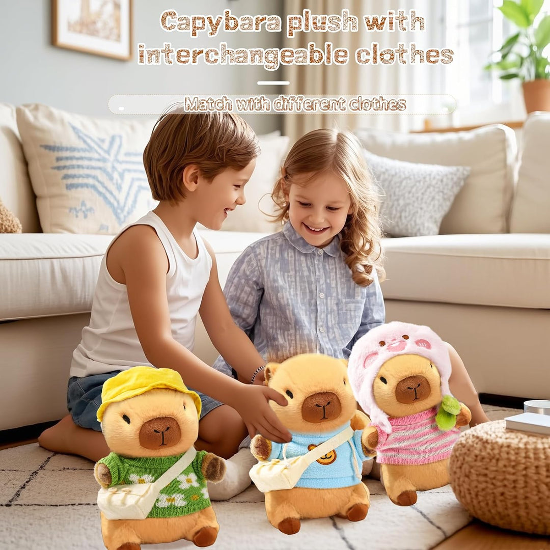 TITQWOP Juguete de peluche Capybara marrón de 10.2 pulgadas con 9 p...