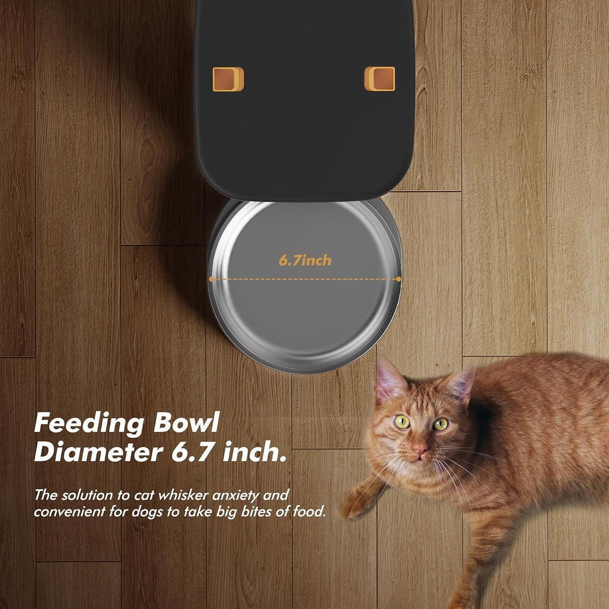 Comedero automático para perros, dispensador automático de alimentos para gatos de gran capacidad de 8 L/34 tazas con pantalla LCD, bandeja grande de alimentos, funciona con pilas, comedero