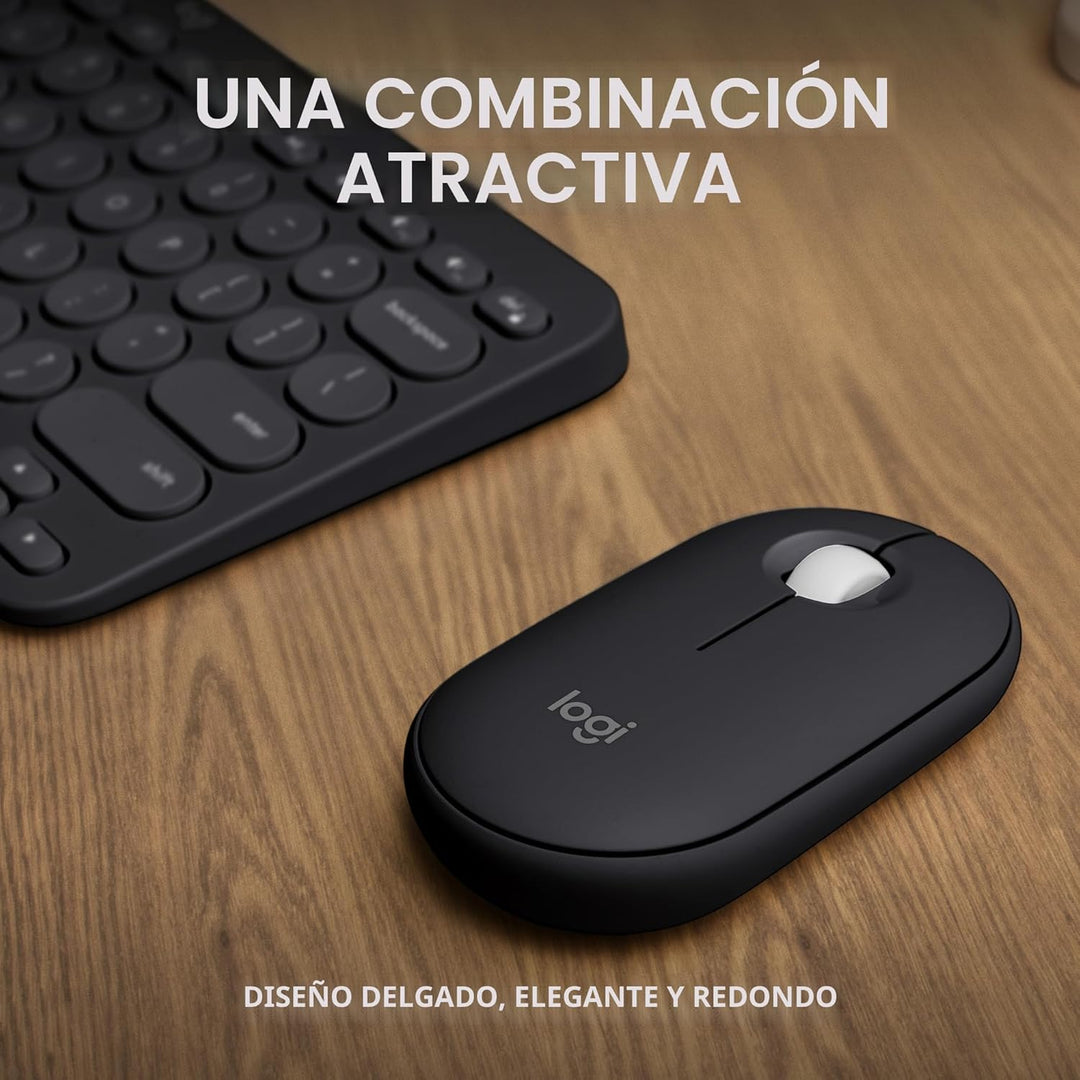 Logitech Pebble 2 Combo, teclado inalámbrico y mouse, silencioso y...