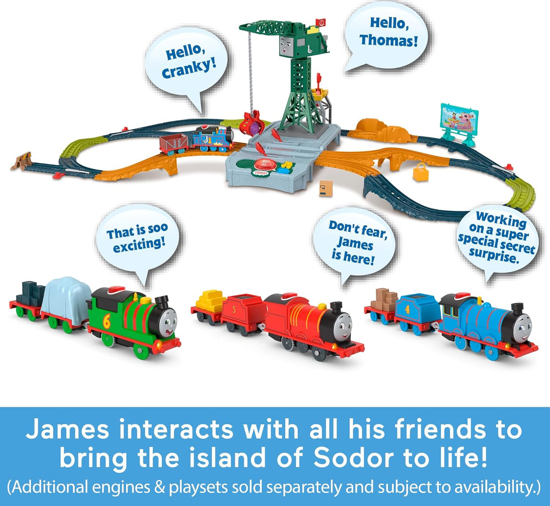 Thomas &amp; Friends Tren de juguete motorizado Talking James Motor...