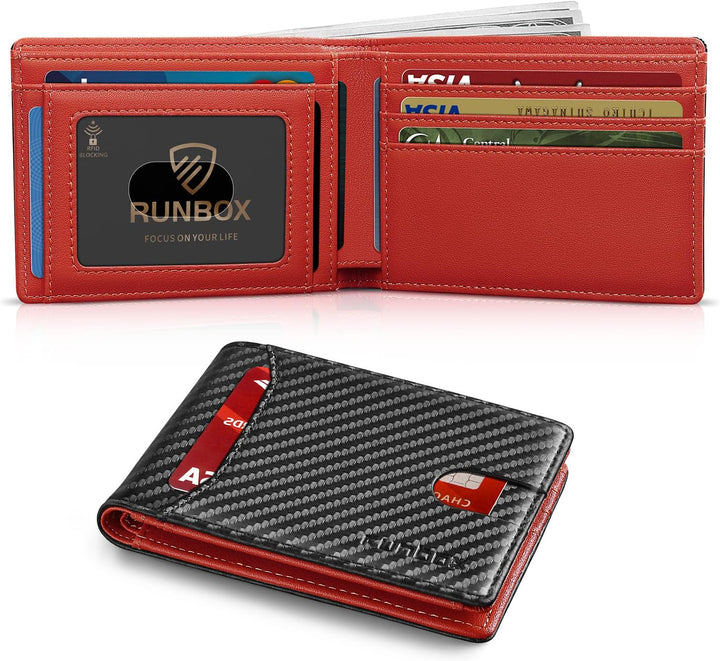 RUNBOX Cartera delgada para hombre, 11 ranuras para tarjetas de cré...