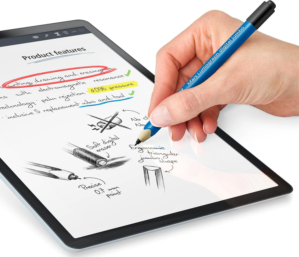 STAEDTLER Lumograph - Lápiz digital jumbo con borrador para pantallas