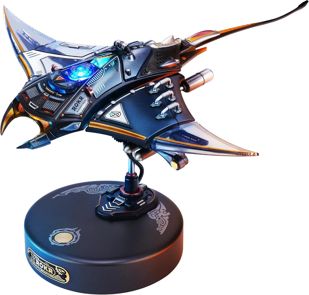 ROKR 3D metal Puzzles para Adults, Manta Ray Mechanical, 3D metal Model Kits para Adults a Build, Unique Electric Mechanical Toy