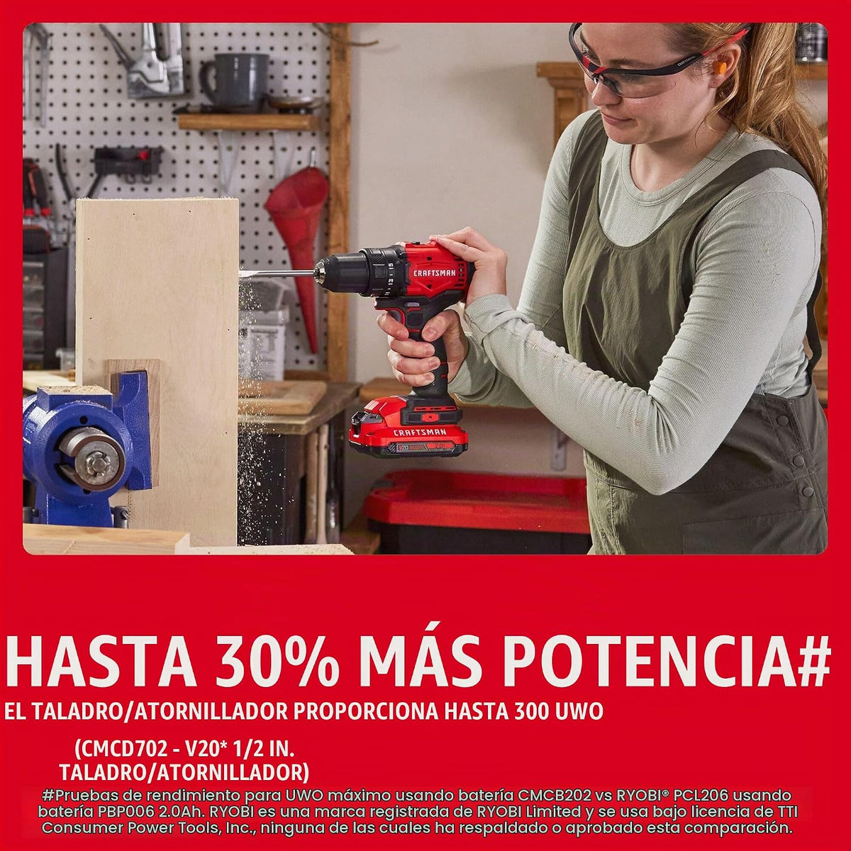 CRAFTSMAN V20 Cordless Drill Set y Impact Driver, Includes 2Ah Battery y Charger, Power Tool Set con 1700 RPM 1/2 en. Power Drill, 1800 Torque 1/4 en. Impact Screwdriver, LED (CMCK201D1)