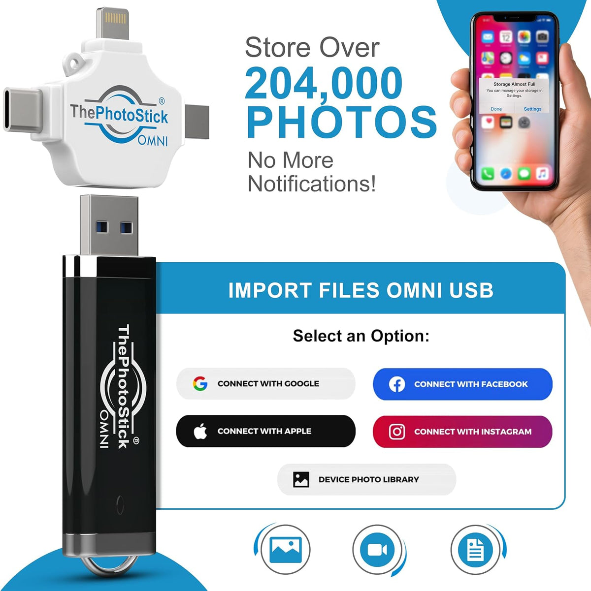 ThePhotoStick® Omni 128 GB (paquete de 2) - Copia de seguridad y tr...