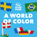 PLUS PLUS Aprende a Construir, Banderas del Mundo - Juego de bloques de