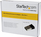 StarTech.com Adaptador Bluetooth - Mini adaptador USB Bluetooth 4.0 - Dongle Bluetooth inalámbrico de 164.0 ft/165 pies - listo inteligente LE+EDR (USBBT1EDR4), negro