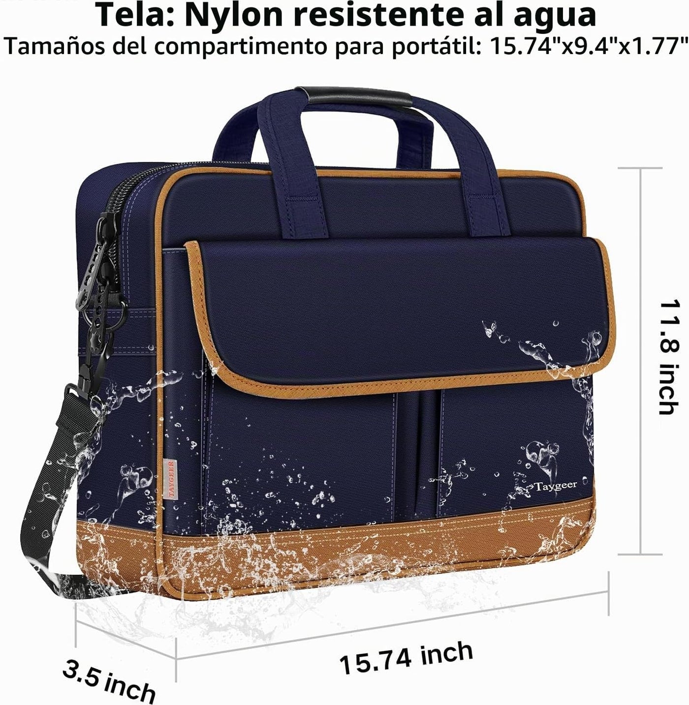 Taygeer Maletín para hombre, 15.6 pulgadas resistente al agua, bols...