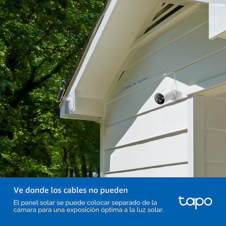 Tapo MagCam 2K Solar, cámara de batería para exteriores+base magnét...