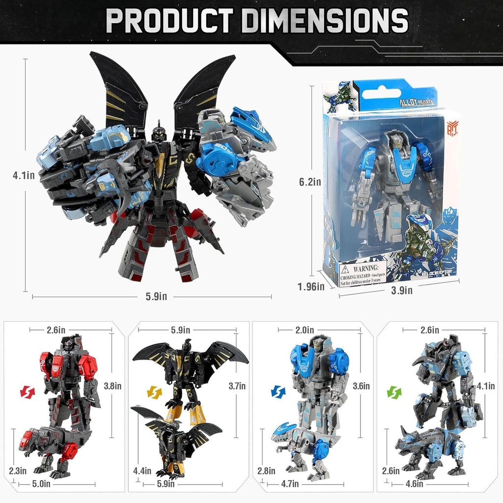 Transforming Robot Dinosaur 4-en-1 STEM Toys, Gifts para Kids Boys