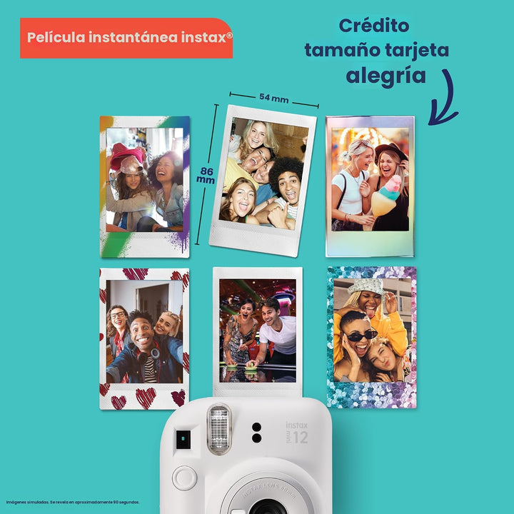Fujifilm Cámara Instax Mini 12 de película instantánea, color blanc...