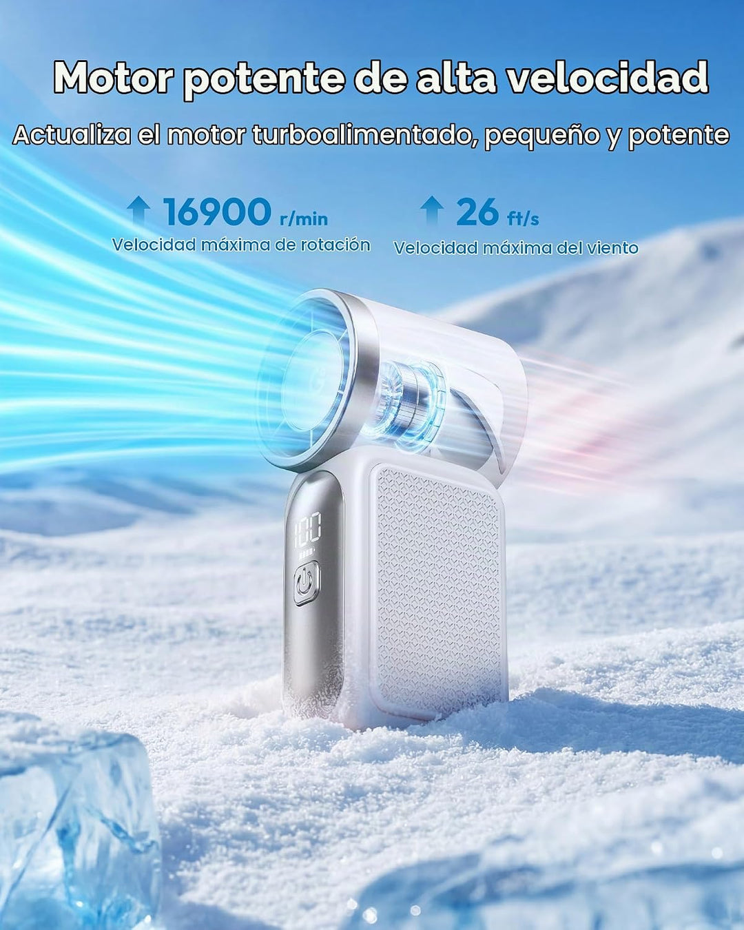 Gaiatop Mini ventilador portátil de mano, 6 velocidades 16900 RPM v...
