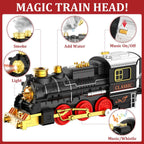 Juego de trenes de tren para niños con humo luces y