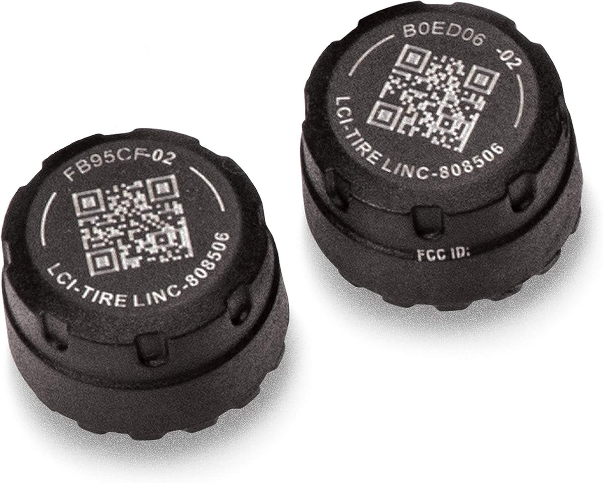 Lippert Components Tire LINC - Sensores de neumáticos (paquete de 2) para vehículos recreativos, 5ª ruedas, autocaravanas, vehículos de remolque, fácil instalación de bricolaje en vástago de válvula,